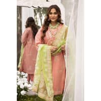 Embroidered Jacquard Unstitched Suit with Burnout Organza Dupatta FE-32048 3PC