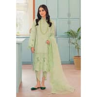 Embroidered Lawn Unstitched Suit with Embroidered Organza Dupatta FE-32009 3PC - image 3