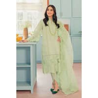 Embroidered Lawn Unstitched Suit with Embroidered Organza Dupatta FE-32009 3PC - image 2
