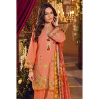 Lawn Embroidered Unstitched Suit with Printed Jacquard Dupatta FE-32044 3PC