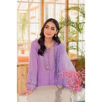 Embroidered Lawn Unstitched Suit with Embroidered Organza Dupatta FE-32005 3PC - image 5