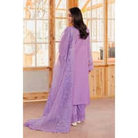 Embroidered Lawn Unstitched Suit with Embroidered Organza Dupatta FE-32005 3PC - image 4