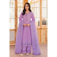 Embroidered Lawn Unstitched Suit with Embroidered Organza Dupatta FE-32005 3PC - image 3