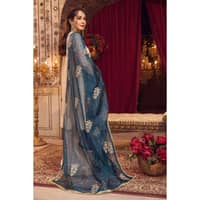 Embroidered Jacquard Unstitched Suit with Embroidered Cotton Net Dupatta with Zari and Sequins FE-32083 3PC - image 4