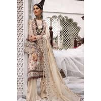 Embroidered Jacquard Unstitched Suit with Embroidered Stripe Dupatta FE-32027 3PC - image 4