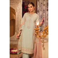 Embroidered Paper Cotton Unstitched Suit with Embroidered Stripe Dupatta FE-32045 3PC - image 4