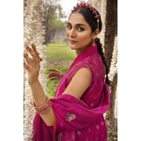 Embroidered Jacquard Printed Unstitched Suit with Embroidered Stripe Dupatta FE-32026 3PC - image 5