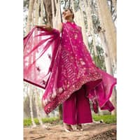 Embroidered Jacquard Printed Unstitched Suit with Embroidered Stripe Dupatta FE-32026 3PC - image 4