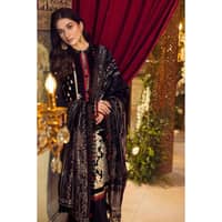 Embroidered Lawn Suit with Prited Zari Stripe Dupatta FE-32076 3PC