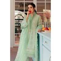 Embroidered Organza Unstitched Suit with Embroidered Organza Dupatta FE-32014 3PC - image 5