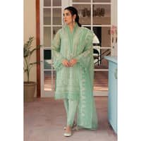 Embroidered Organza Unstitched Suit with Embroidered Organza Dupatta FE-32014 3PC - image 3