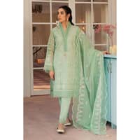 Embroidered Organza Unstitched Suit with Embroidered Organza Dupatta FE-32014 3PC - image 2