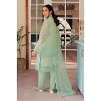 Embroidered Organza Unstitched Suit with Embroidered Organza Dupatta FE-32014 3PC