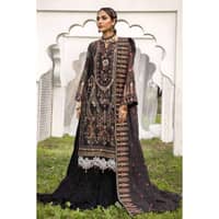 Embroidered Jacquard Printed Unstitched Suit with Embroidered Stripe Dupatta FE-32025 3PC - image 5