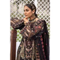 Embroidered Jacquard Printed Unstitched Suit with Embroidered Stripe Dupatta FE-32025 3PC - image 3