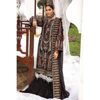 Embroidered Jacquard Printed Unstitched Suit with Embroidered Stripe Dupatta FE-32025 3PC - image 2