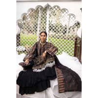 Embroidered Jacquard Printed Unstitched Suit with Embroidered Stripe Dupatta FE-32025 3PC