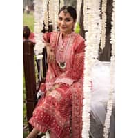 Embroidered Jacquard Printed Unstitched Suit with Embroidered Stripe Dupatta FE-32023 3PC - image 4