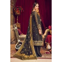 Zari Paper Cotton Suit with Gold Printed Jacquard Dupatta FE-32068 3PC - image 3