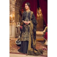 Zari Paper Cotton Suit with Gold Printed Jacquard Dupatta FE-32068 3PC - image 2
