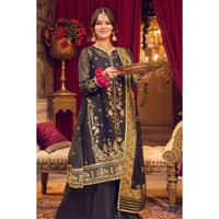 Zari Paper Cotton Suit with Gold Printed Jacquard Dupatta FE-32068 3PC