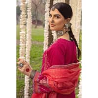 Embroidered Lawn Unstitched Suit with Burnout Organza Dupatta FE-32049 3PC - image 5