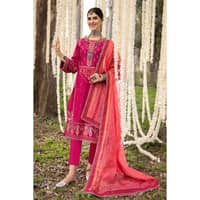 Embroidered Lawn Unstitched Suit with Burnout Organza Dupatta FE-32049 3PC - image 2