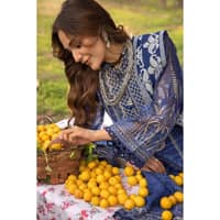 Embroidered Paper Cotton Unstitched Suit with Embroidered Stripe Dupatta FE-32024 3PC - image 4