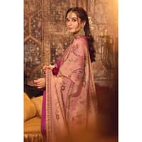 Embroidered Jacquard Unstitched Suit with Gold Printed Cotton Net Dupatta FE-32001 3PC - image 3