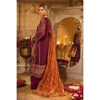 Embroidered Khaddi Net Unstitched Suit with Gota and Sequins Embroidered Dupatta FE-32080 3PC - image 4