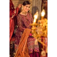 Embroidered Khaddi Net Unstitched Suit with Gota and Sequins Embroidered Dupatta FE-32080 3PC