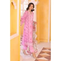 Embroidered Lawn Unstitched Suit with Organza Dupatta OG-32009 3PC - image 4