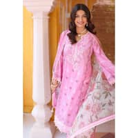 Embroidered Lawn Unstitched Suit with Organza Dupatta OG-32009 3PC - image 3