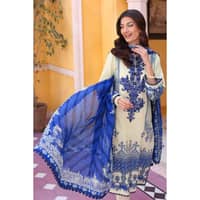 Embroidered Lawn Unstitched Suit with Tissue Silk Dupatta SSM-32027 3PC - image 5