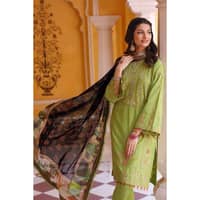 Embroidered Lawn Unstitched Suit with Tissue Silk Dupatta SSM-32012 3PC - image 4