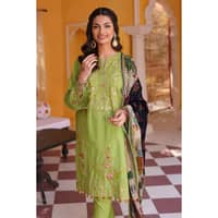 Embroidered Lawn Unstitched Suit with Tissue Silk Dupatta SSM-32012 3PC - image 3