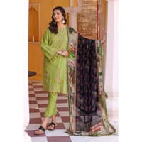 Embroidered Lawn Unstitched Suit with Tissue Silk Dupatta SSM-32012 3PC - image 2