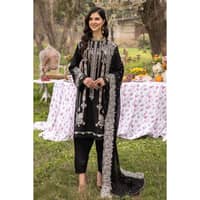 Embroidered Lawn Unstitched Suit with Embroidered Chiffon Dupatta PM-32008 3PC - image 3