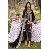 Embroidered Lawn Unstitched Suit with Embroidered Chiffon Dupatta PM-32008 3PC - image 2