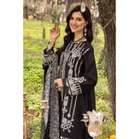 Embroidered Lawn Unstitched Suit with Embroidered Chiffon Dupatta PM-32008 3PC