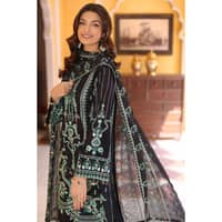 Sequins and Zari Embroidered Lawn Unstitched Suit with Sequins and Zari Embroidered Chiffon Dupatta PM-32002 3PC