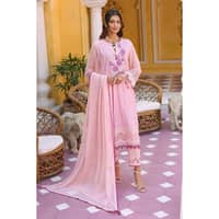 Embroidered Chiffon Unstitched Suit with Chiffon Dupatta LE-32012 3PC - image 2