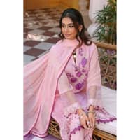 Embroidered Chiffon Unstitched Suit with Chiffon Dupatta LE-32012 3PC