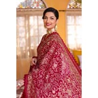 Zari and Sequins Embroidered Lawn Suit with Zari Embroidered Chiffon Dupatta PM-32003 3PC - image 5