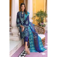 Embroidered Leno Unstitched Suit with Embroidered Chiffon Dupatta PM-32006 3PC - image 5
