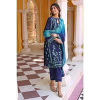 Embroidered Leno Unstitched Suit with Embroidered Chiffon Dupatta PM-32006 3PC - image 4