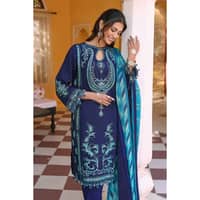 Embroidered Leno Unstitched Suit with Embroidered Chiffon Dupatta PM-32006 3PC - image 3