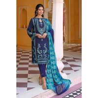 Embroidered Leno Unstitched Suit with Embroidered Chiffon Dupatta PM-32006 3PC - image 2