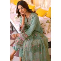 Embroidered Lawn Unstitched Suit with Embroidered Chiffon Dupatta PM-32019 3PC - image 5