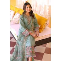 Embroidered Lawn Unstitched Suit with Embroidered Chiffon Dupatta PM-32019 3PC - image 4